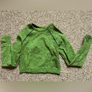 Fabletics Green Athletic Long Sleeve Crop - M